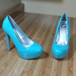 G by Guess NWOB Ggveeta Turquoise Platform Heels